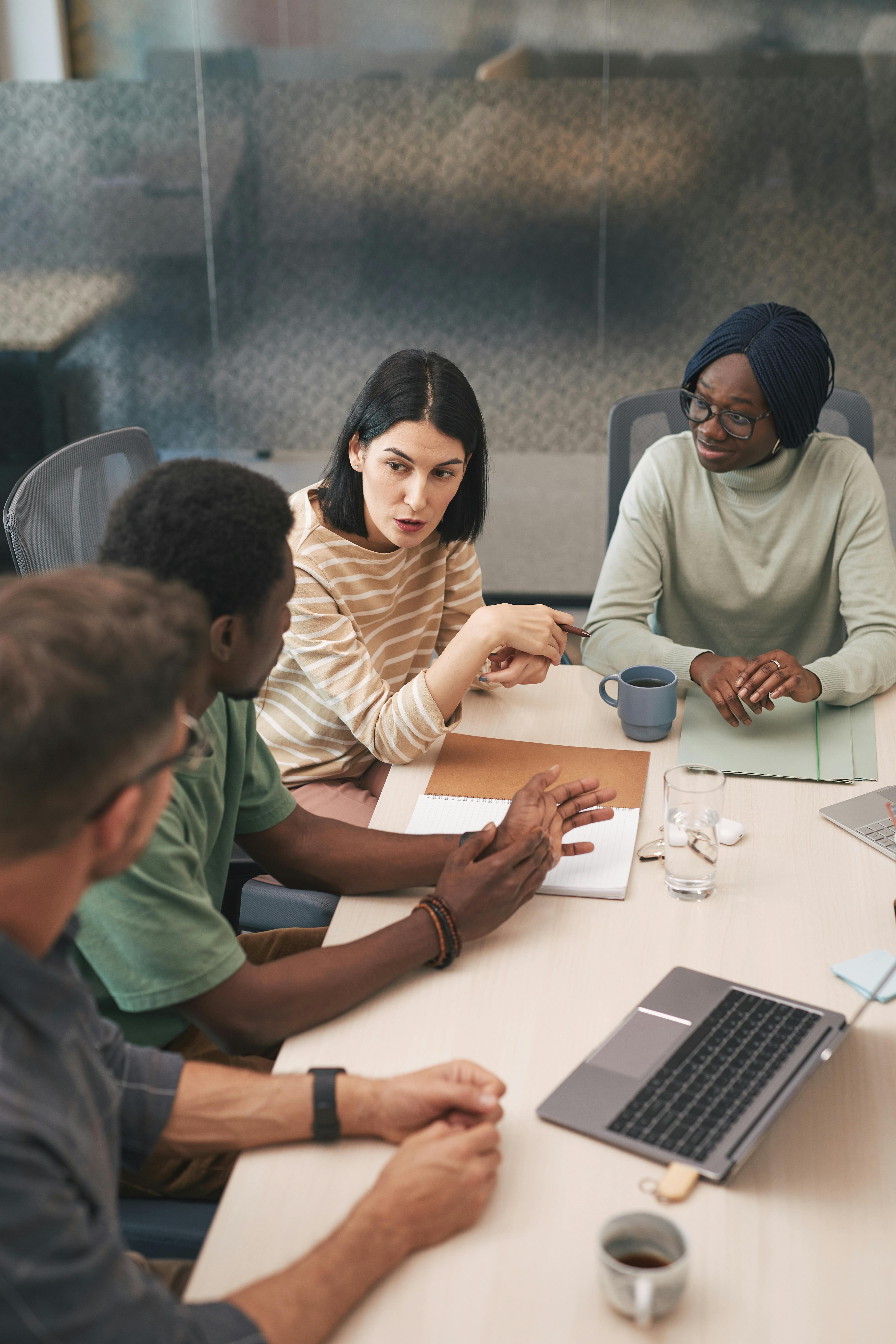 Professional African business team in a modern boardroom